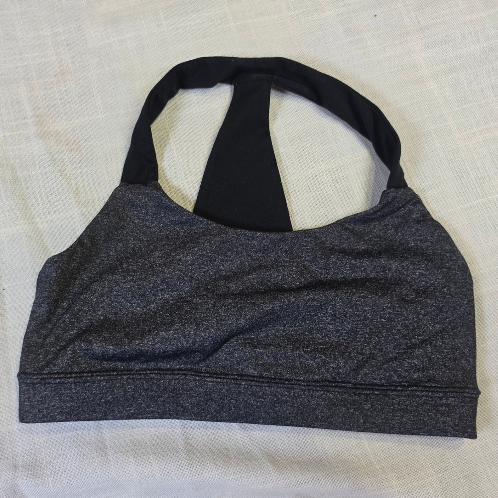 GapFit Womens Small Gray Heathered Racerback Sports Bra Activewear 1733